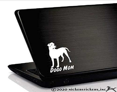 Mãe dogo | Nickerstickers® Vinyl Dogo Argentino Dog Decalque de janela de vinil