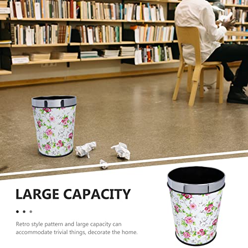 Besportble grande cesto de lavanderia grande lixo pode flor lixo lixo lixo aberto lixo lixo vintage recipiente