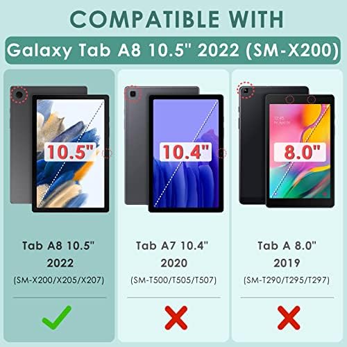 Caixa rotativa de Detuosi para Samsung Galaxy Tab A8 10,5 polegadas 2022, Tab Galaxy Tab A8 10,5 Tampa do tablet,