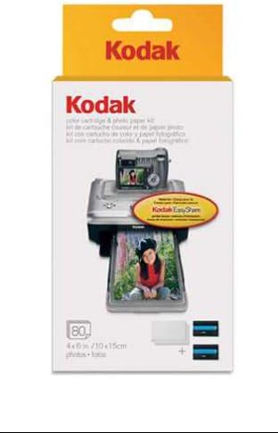 Kodak PH-80 Easyshare Printer Dock Cartucho colorido e kit de refil de papel fotográfico