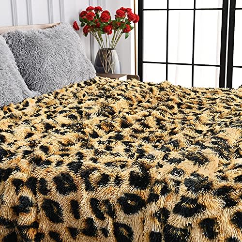 Cobertor de leopardo fofo Homore, manchas de impressão de impressão de manchas Cordeiros de pele