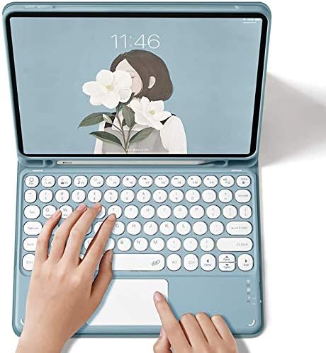 Caixa de teclado para iPad para iPad 2018/2017 Case com touchpad e lápis, iPad 5th/6th Generation e iPad Air 1/2