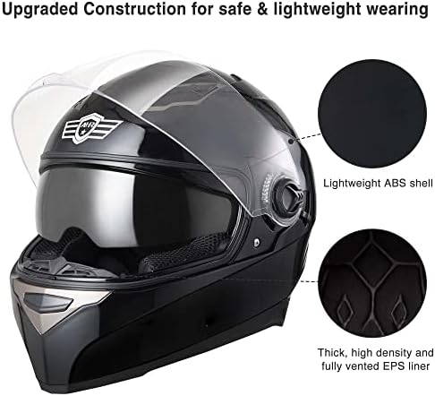 Ahr Motocicleta Face Full Face Helmet Dual Visor Street Bike DOT Lightweight aprovado pelo capacete Snowmobile