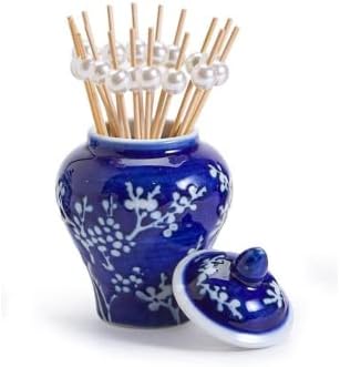 A Company Inc. da Two's Inc. Bamboo e Rose Mini Ginger Jar com 20 escolhas de bambu na caixa de presente