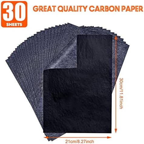 Papel de carbono psler para rastreamento de papel de transferência de grafite - 30 pcs papel de grafite preto
