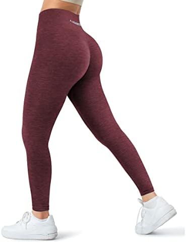 A Agroste Women Women Ermingless Leggings com bolsos Scrunch Butt Gym Leggings High Wistide Yoga Calças