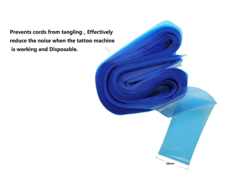 Mangas do fio de clipe de 100pcs de huohuo, caixa de cabos de clipe de clipe de plástico de caixa azul, tampas de cabo de clipe de higiene descartáveis, uma caixa de 100pcs mangas de cordão azul de plástico, sacolas de máquinas