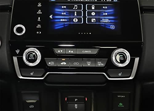 Hhlou Silver Metal Multimedia Knob Center Console Volume Tune Tune Tune Anel Anel Anel Acessórios de interiores Compatíveis para Honda Cr-V