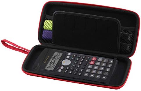 Calculadora de gráficos Red Navitech Case/tampa dura com bolsa de armazenamento compatível com os instrumentos do Texas Ti Nssire CX
