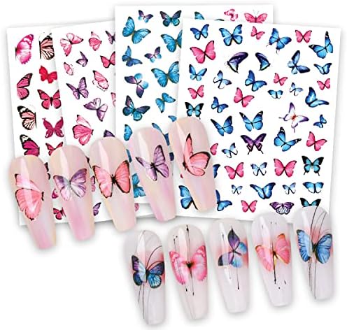 12heets 3D Auto-adesivo Butterfly Nail Art Decal