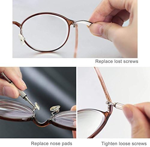 Kit de reparo de óculos de sol oculares kit de óculos kit de reparo parafusos de aço inoxidável com parafusos pinça de fenda Tortel