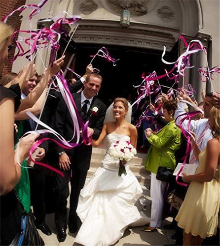 Varas de fita de 100pcs varas de casamento streamers de casamento com varinha de fada de seda para festa de