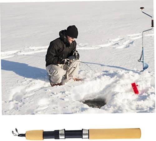 Mini -fibra de carbono telescópica Haste de pesca de gelo Polo de pesca de inverno