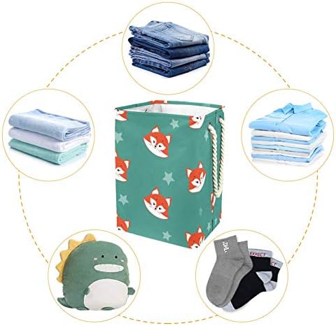 Indicultor fot foxes padrão 300d Oxford PVC Roupas à prova d'água cesto de lavanderia grande para cobertores Toys de roupas no quarto