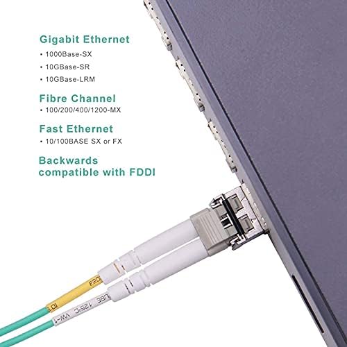 Cabo de patch de fibra-LC para LC OM3 10GB/Gigabit Multi-mode Jumper Duplex 50/125 LSZH Fiber Optic Cord para transceptor