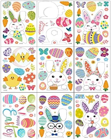 Cartoon Bunny Easter adesivo crianças adesivo adesivo Wall Janela de páscoa decoração de casas de