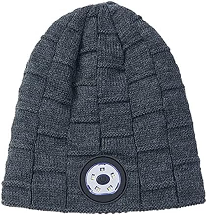 Malha de malha Bluetooth do adulto ao ar livre com chapéu de inverno LED CHAPOS DE CHAPOS DE MULHERAS