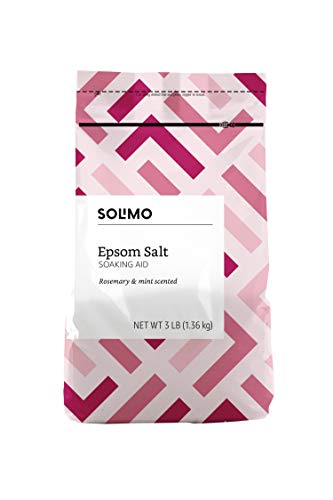 Brand - Solimo Epsom Salking Aid, Rosemary & Mint Scent, 3 libras