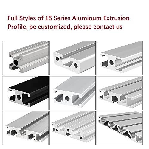 Mssoomm 1 pacote 1570 Comprimento do perfil de extrusão de alumínio 72,83 polegadas / 1850mm Silver, 15 x 70mm 15 Série T Tipo t-slot t-slot European Standard Extrusions Perfis Linear Linear Guide Frame para CNC
