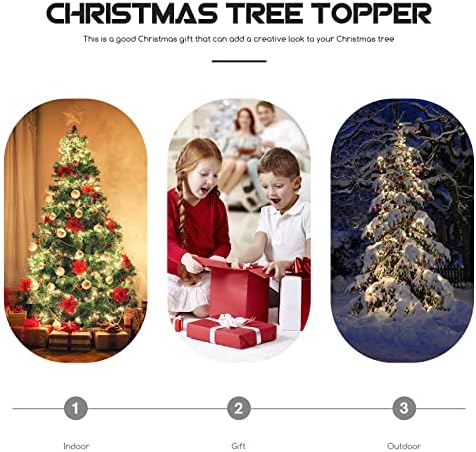 Tendycoco Xmas Tree Star Topper com Light Treetop Star Ornament Decoração de árvores de Natal