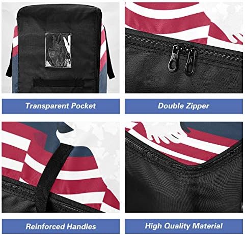 N/ A Bolsa de armazenamento de grande capacidade de grande capacidade - Soldado do Dia dos Veteranos American Flag Quilt Roupas Organizador Decoração Zipper Movimentação