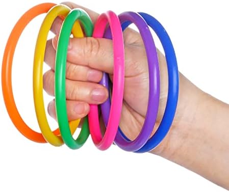 Topbuti 24 PCs Ringos de arremesso de plástico multicoloria anéis de jogo de jogo de jogo de carnaval