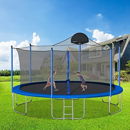 UBGO 8ft/12ft/14ft/15ft/16ft trampolim para crianças adultos, trampolim de lazer ao ar livre/família
