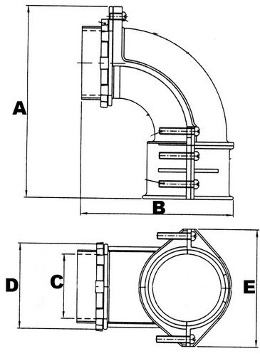 Morris 15147 Conector de caixa de aperto isolada, 90 graus, tamanho da linha de 1-1/2