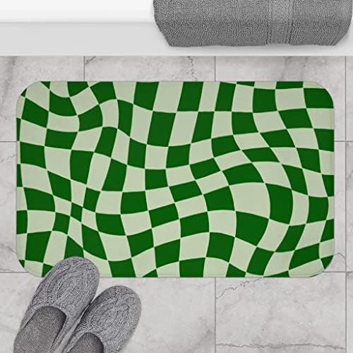 Tapete de banheiro xadrez, tapetes de banho de microfibra mais macios e absorventes, tapetes