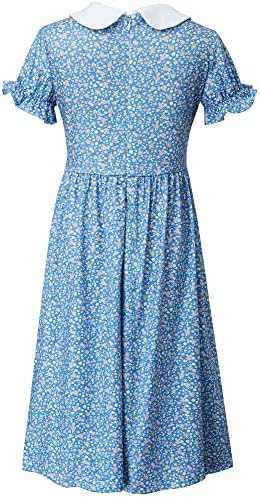 Kilottor Girls 'Peter Pan Collar Casual Flugue Sleeve Fit and Flare Party Dress 4-14 anos KC109