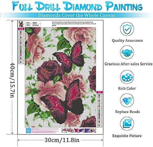 Kits de pintura de diamante de borboleta para adultos - kits de arte de diamante 5D para adultos