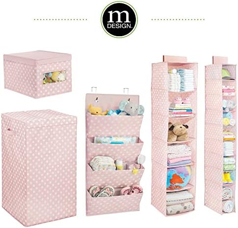 Mdesign Soft Taber Over Closet Rod Organizador de armazenamento com 10 prateleiras para crianças/berçário infantil