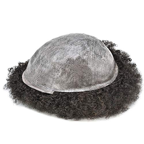 Singa Hair Afro Toupee para Black Mens Hair Repoldaction System Invisível Poly Pol Pu injeção afro