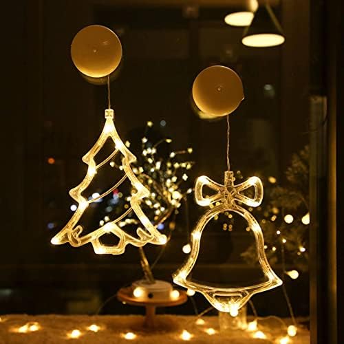 Lâmpada de sucker led de NC Lâmpada de Natal Bell Bell Bell Snowflake Deer Holida de férias Lâmpada decorativa da janela