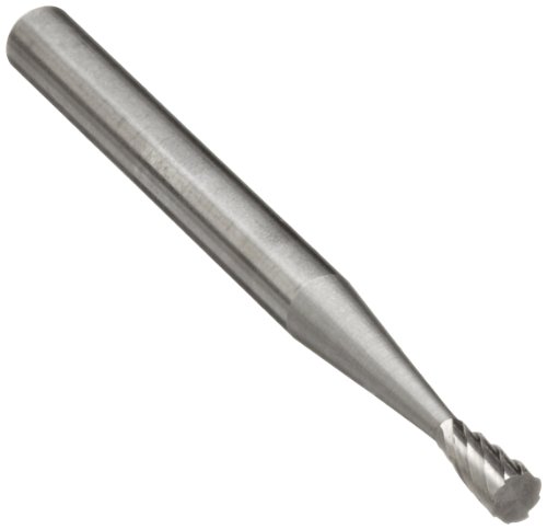 Bassett Sn-41 Taper Solid Carber Bur, acabamento não revestido, corte único, extremidade simples, 1/8 Shank,