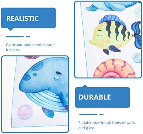 Magiclulu Home Decor Animals Oceano Adesivo estático 1 Cheão Desenho de desenho animado Animais subaquáticos