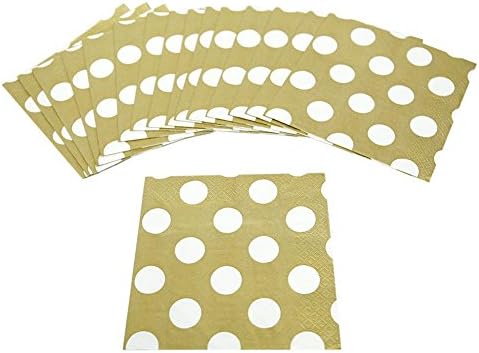 Singulares 37292 Polka Dot Luncheon Paper Guardy, 6,5 x 6,5, ouro 16 pcs