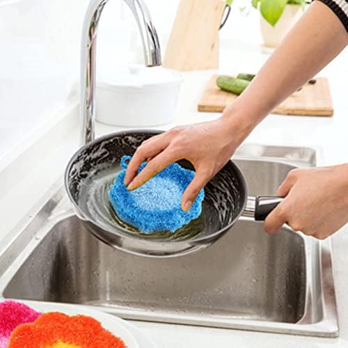 Toalhas de limpeza de quintal 3pcs lavacure esponja de prato esponja formato de flor Pó de limpeza de lavagem