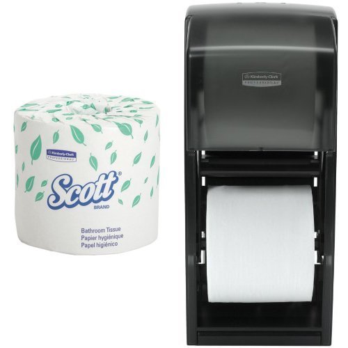 Kimberly-Clark Professional Double Roll Tissue Dispenser com pacote de tecido de reabastecimento de banheiro