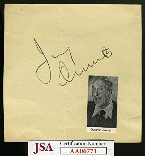 Jimmy Durante assinou a página do álbum JSA COA AUTOGRAFIA AUTOGRAFIA