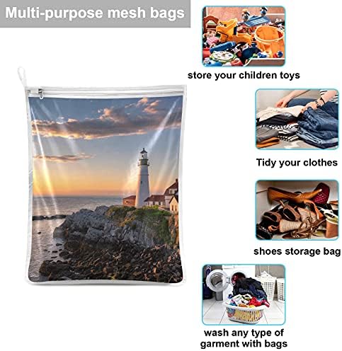 Xigua 2 pacote de farol de malha de malha Bolsas de lavanderia Zipper Organizador de armazenamento de bolsas para roupas para roupas, meia, lingerie, sutiã e roupas íntimas
