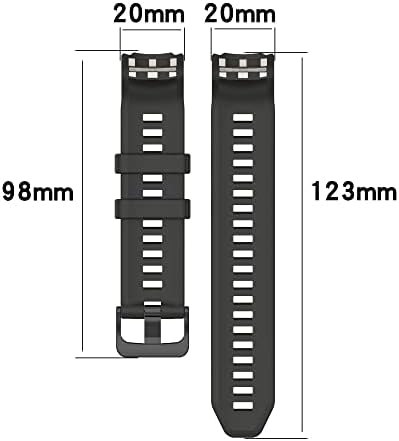 Compatível para a banda Garmin Instinct 2s, 20 mm de largura de silicone macio de pulseira de pulseira Banda