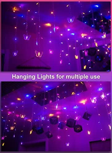 Luzes de fadas de borboleta para o quarto decoração de parede de teto de cortina USB 120 LED 19,7ft
