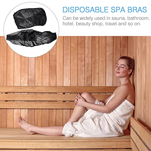 Valiclud Bras feminino Bras feminino sutiãs descartáveis ​​para sauna de spa: brassieres pretos para spray de
