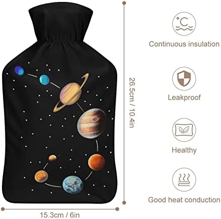Sistema solar espacial garrafa de água quente 1000 ml com tampa macia removível Saco de injeção de água de pacote frio e quente para pés mais quentes da cama