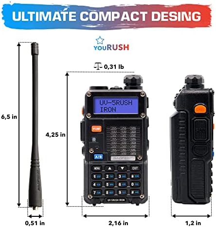 O seu rádio portátil de ferro UV-5Rush de UVUSH com 2800mAh Baofeng Battery BL-5H melhorado pelo seu rádio