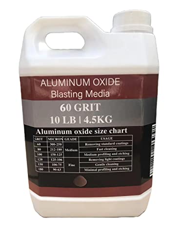 Óxido de alumínio - 10 libras - Mídia abrasiva de areia média a fina para gabinete de jateamento ou armas de jateamento. #60 Grit