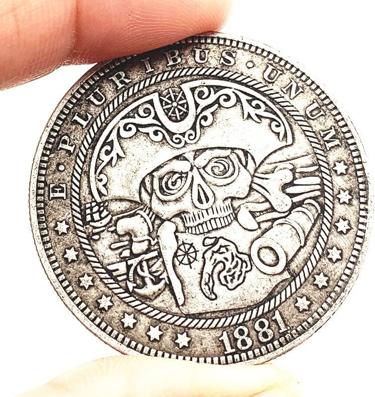 1881 Pirata Coin Antique Copper Old Prata Comemorativa Coleção de moedas Coin Copper Silver Craft Medal