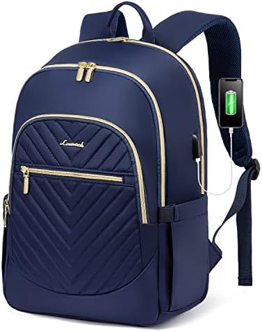 Backpack de laptop de viagem LoveVook para homens, saco de laptop anti -roubo com porta USB, resistência
