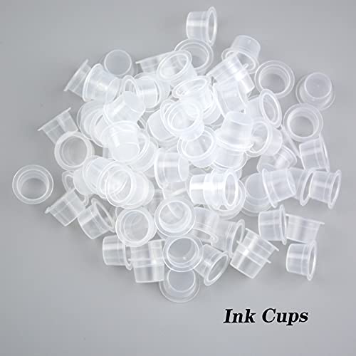 Máquina de pigmentos AokBean 2PCS Tattoo Ink Mixer Pigment com tampas de tinta de 100pcs e tampas de